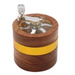Wholesale Custom 67mm Flat Hand-Crank Wooden Herb Grinder photo 7