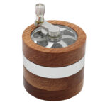 Wholesale Custom 67mm Flat Hand-Crank Wooden Herb Grinder photo 8