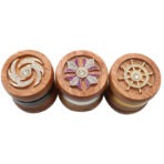 Wholesale Custom 67mm Floral-Lid Wooden Herb Grinder photo 2