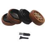 Wholesale Custom 67mm Floral-Lid Wooden Herb Grinder photo 5