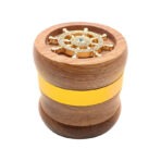 Wholesale Custom 67mm Floral-Lid Wooden Herb Grinder photo 8