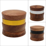 Wholesale Custom 67mm Two-Tone Wooden Herb Grinder