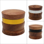Wholesale Custom 67mm Two-Tone Wooden Herb Grinder