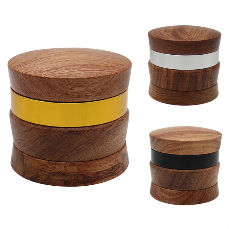 Wholesale Custom 67mm Two-Tone Wooden Herb Grinder Wholesale Custom 67mm Two-Tone Wooden Herb Grinder
