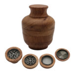 Wholesale Custom Zinc-Wood Jar Herb Grinder
